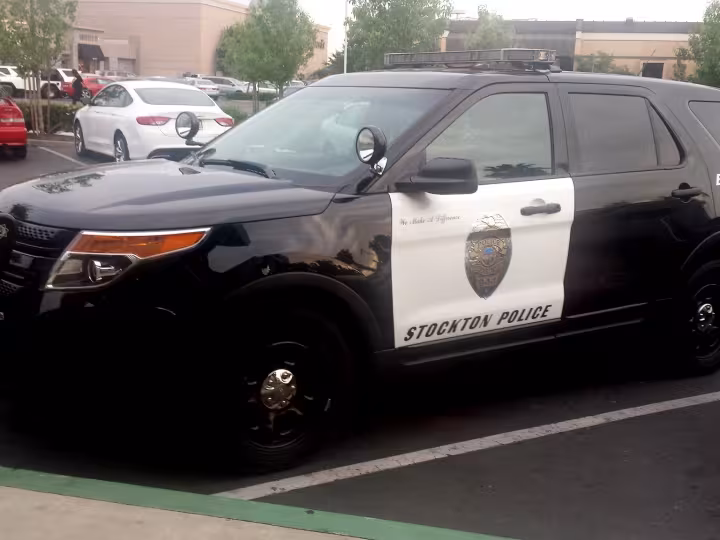 Stockton police SUV parked.