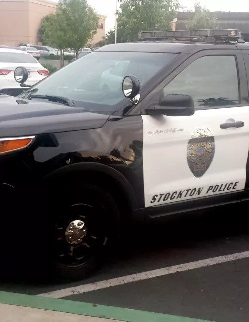 Stockton police SUV parked.